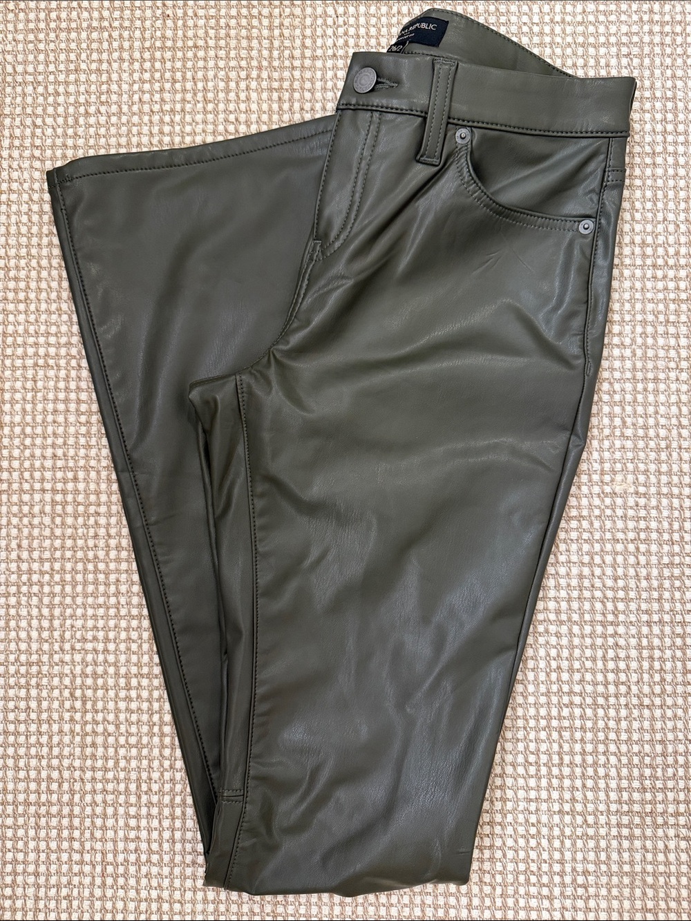 Banana Republic Green Faux Leather Pants
